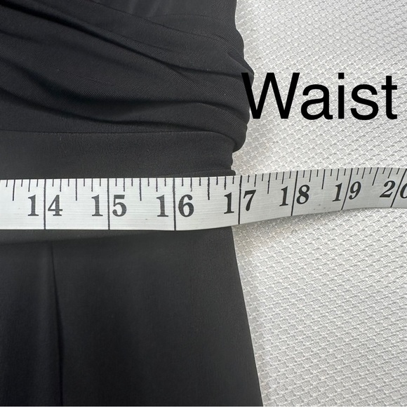 LaFemme Black Off the Shoulder Ruched Jersey Column Formal Dress Sz14 - Picture 8 of 9